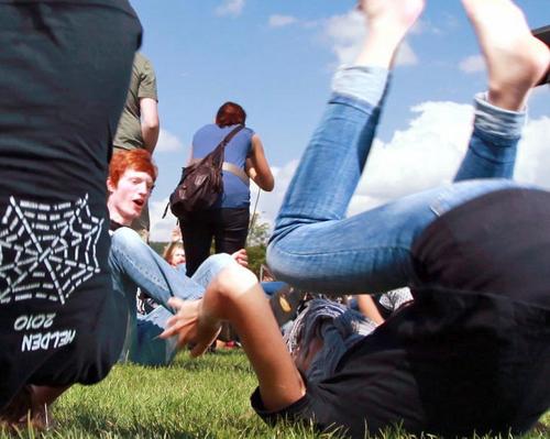 Rekordversuch im Purzelbaum-Schlagen