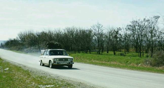 Ein gut geladener Lada, ein Nutzesel. In Ostgeorgien oft anzutreffen.