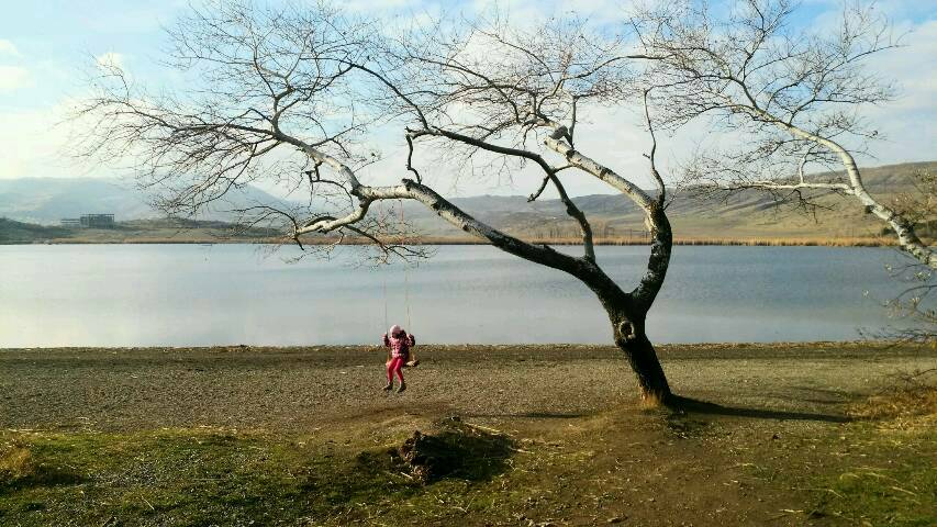 Kind auf der Baumschaukel, Lissisee