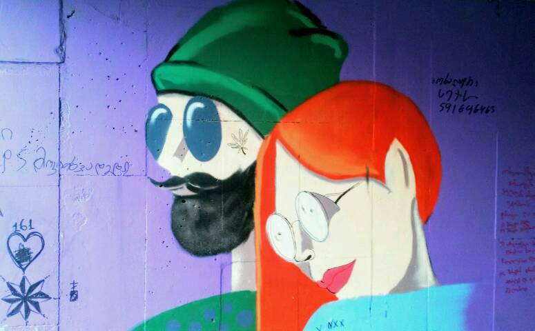 Graffiti in einer Unterführung im Zentrum Tbilisis