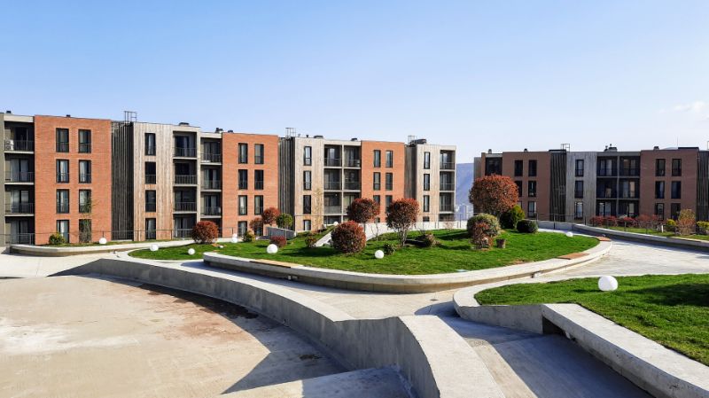 Grosszügig gestaltete Innenhöfe, auch ein Spielplatz gehört dazu